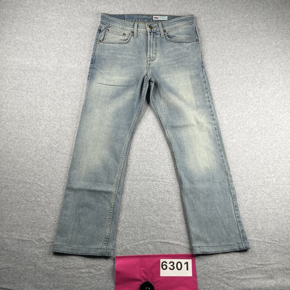 Wrangler Slim Straight Jeans Mens 28x30 Distressed *SEE HEM